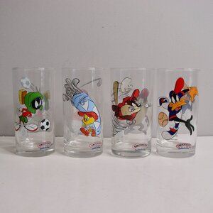 Vintage Looney Tunes Smuckers Glasses Marvin Martian Tweety Tasmanian Daffy MINT
